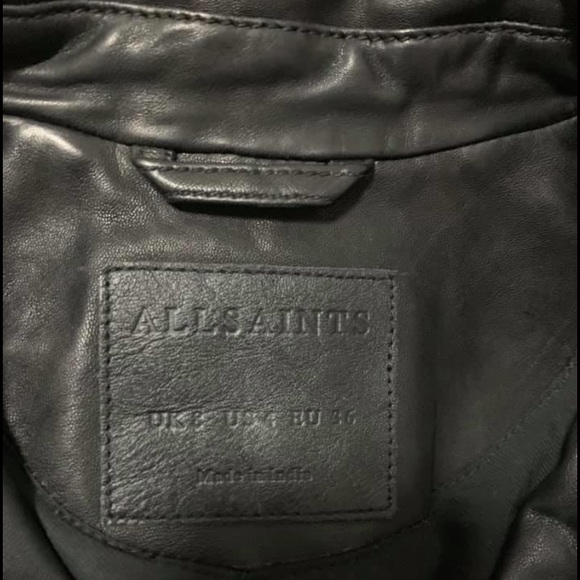 Black All Saints leather jacket - Picture 2 of 4